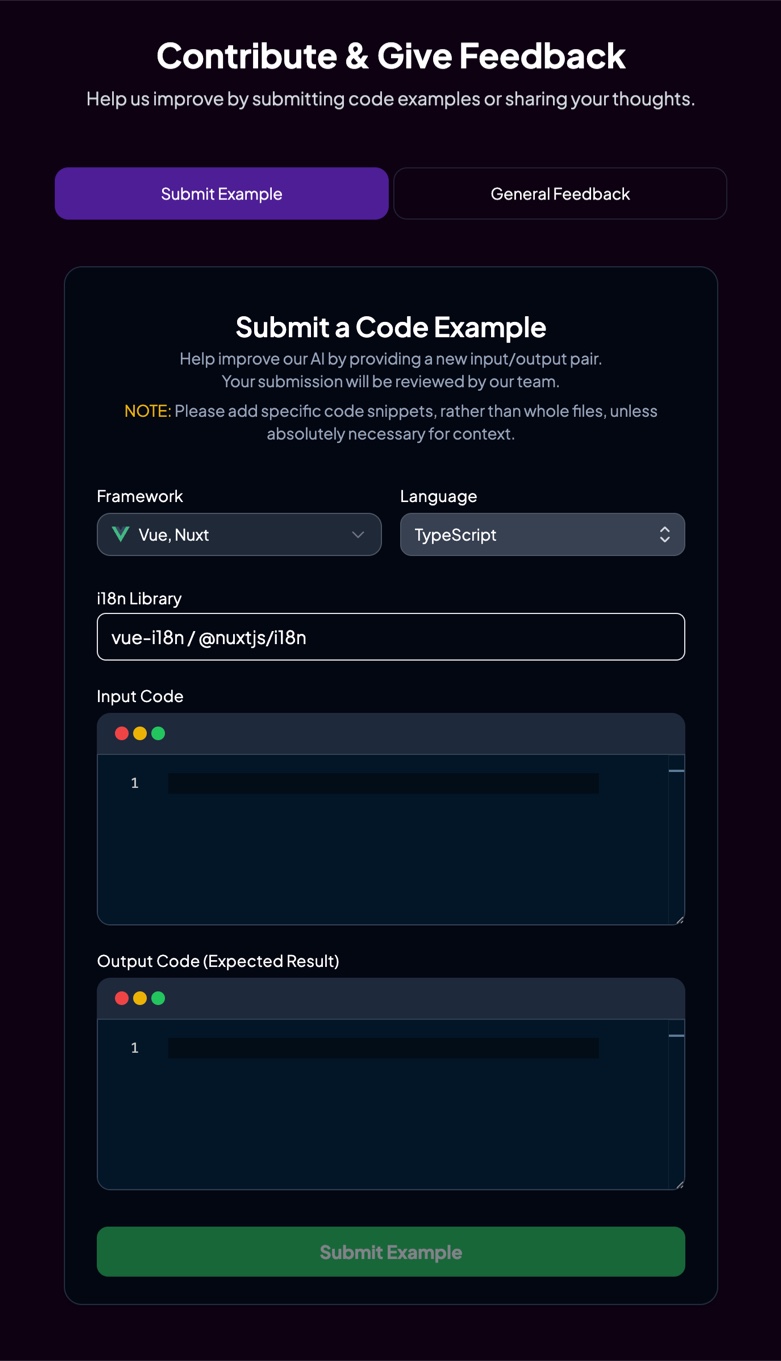 Edge case submission screen