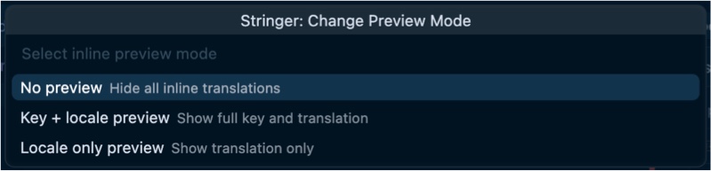 Preview language controls